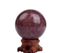 1pc Crystal Ball Polished Globe Massaging 9 Kinds Home Decoration Souvenirs (Color : Strawberry Quartz)