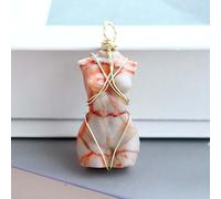 1PC Crystal Model Statue Opal Female Body Carved Crafts Figurine Home Ornament Gift (Color : Red net gridstone) Gemstone Stone