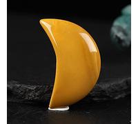 1PC Crystal Stone Moon Shape, Meditative Polished, Colorful Mascot, Home Decoration Collection Gift (Color : Egg Yellowstone, Size : 2pc)