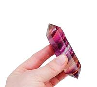 1PC Crystal Watermelon Fluorite Double Point Wand Rainbow Column Home Decoration Ornaments Gemstone Stone