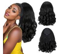 1PC Curly DrawString Ponytail 16 courte Clip de queue de cheval naturel sur l'extension des cheveux pour les femmes à haute température Silk Breathable Soft Ponytail Poignet