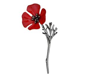 1pc de fleur de pavot Broche cristal rouge Broche Badge Pin Souvenir Lapel Jours Cadeaux