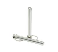 1pc de pène à verrouillage à bille à ressort à libération rapide en acier au carbone nickelé de diamètre 6mm/8mm/10mm avec anneau de traction, 10x65mm