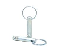 1pc de pène à verrouillage à bille à ressort de diamètre 12mm/12.7mm/16mm, goupille de positionnement à libération rapide en acier au carbone galvanisé avec anneau de traction, 12.7x35mm