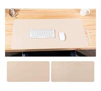 1Pc Desk Mat Computer Leather Table Mat Multifunctional Non-Slip Waterproof Large Mouse for Office Work Home Decor Apricot