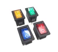 1pc DIY Locking KCD1 Red Blue Yellow Green Button On-Off 3Pin DPST Boat Car Rocker Switch 6A/10A 250V/125VAC Push Button Switch NWPNLXEA(Green)