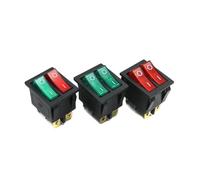 1pc DIY Model KCD3 Double Boat Rocker Switch Toggle 6 Pin On-Off With Green Red Light 20A 125VAC Factory Online NWPNLXEA(14)