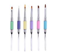 1pc Double Extrémité Constructeur Uv Poly Gel Brosse À Ongles Nylon Cheveux Plat Poussoir Pour Ongles Conseils Extension Gel Conseils Manucure Stylo