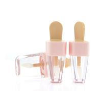 1pc Doux Crème Glacée Forme Mini Brillant À Lèvres Tube Vide Baume À Lèvres Conteneur Avec Couvercle Rose Caoutchouc Inserts Rouge À Lèvres Bouteilles Rechargeables