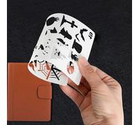 1pc Drawing Stencils Hollow Out Design PET Material Template Reusable for Children Students DIY Painting Craft Notebook Diary Scrapbooking Photo Album Card Journal Decoration