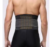 1pc Durable Noir Taille Soutien Orthese Ceinture Lombaire Taille Inferieure Double Reglable Ceinture Arriere Pour Soulager La Douleur Livraison Directe