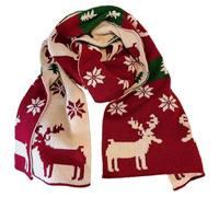 1pc Écharpe De Noël Unisexe Écharpe Tricotée d'hiver Renne Fair Isle Thème De Noël Écharpes Double Face Écharpe Chaude pour Femmes Hommes