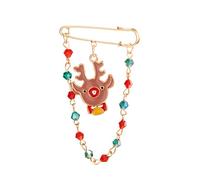 1pc ENAMEL VOYMAS SNOGE SNOGE GRANDS PINS POUR FEMMES Perles vertes rouges de Noël Broches Tassel Joyeux Noël