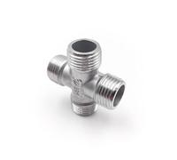 1pc EXTERNAL 4-WAY 2" BSP elbow Butt Adapter 304 Stainless Steel Pipe Fittings Suitable Home Piping PAJPXPCD