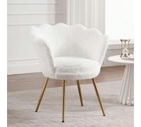 1PC Fauteuil de Salon Moderne Chaise Coquillage avec Pied Métal Fauteuil Coiffeuse Coussin confortable pour Chambre/Salon Conception unique : Adoptez le design unique du cadre, l'assemblage gracieux d