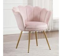 1PC Fauteuil de Salon Moderne Chaise Coquillage avec Pied Métal Fauteuil Coiffeuse Coussin confortable pour Chambre/Salon Conception unique : Adoptez le design unique du cadre, l'assemblage gracieux d