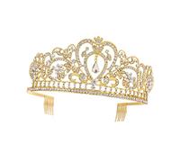1pc fête Crown Elegant Girls Tiara Decor Bijoux Head Accessoire Bandeaux Bride Peigne Femmes Decoration Style Bridal Gold Proposition Banquet Coffre-Cheffets Pouding Girl Wedding for