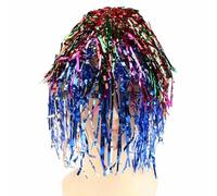 1Pc Feuille Guirlande Perruques Costume Cosplay Fournitures Drôle Brillant Femmes Métallique Cheveux Accessoires Pour Fête Carnaval Mascarade Perruque-Multicolore