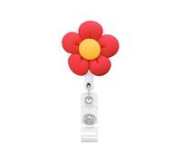 1pc Fleur Rétractable Infirmière Poitrine Badge Bobine Clip De Fixation Étudiants Médecin Travail Carte D'IDENTITÉ Pour Porte-Carte, Porte-Badge(Red)