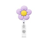 1pc Fleur Rétractable Infirmière Poitrine Badge Bobine Clip De Fixation Étudiants Médecin Travail Carte D'IDENTITÉ Pour Porte-Carte, Porte-Badge(PURPLE)