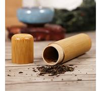 1Pc forme ronde Portable fait à la main en bambou naturel pot à thé support de stockage boîte à conteneurs usage domestique(2.5 * 15.5),Pot à thé en bambou, tubes de bambou tube boîte à thé en or