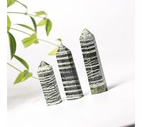 1PC Gem Crystal Point Stick, Stone Column Craft Home Decoration (Color : Green Zebra, Size 60-70mm) Gemstone Stone