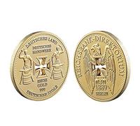 1pc German Imperial Bank Plaqué Or Pièces De Monnaie Commémoratives, Allemagne Creux Croix Aigle Coin Collectibles (Or)