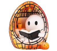 1PC Ghost Reading Livre lampe résine mignon 3D Ghost Night Light 5.5x6.3x5.3in Light Night Halloween pour la table de table de la chambre à coucher, pas batterie