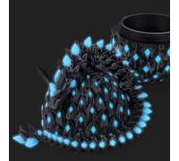 1pc Golden Dragon Egg Nightlight 3D Printed with Rainbow Lava LED Color Changing USB Rechargeable Mood Light Bedroom Desk Decor Gift Idea 11.5 inch(Nightlight Blue)