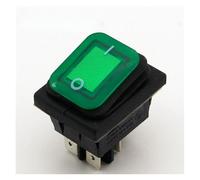 1pc Green Latching Rocker Toggle Switch IP55 4Pin 2Position AC250V/16A LED illuminated