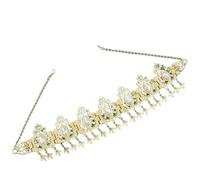 1pc Hair Accessories Gold Color Tassel Hair Chain Wedding Women Crown Wedding Head Ornament pour les occasions spéciales et les festivals(WHITE)