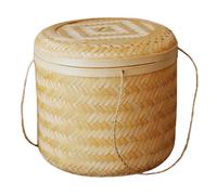 1pc Handheld Bamboo Egg Basket Hand-woven Tea Box Bamboo Pot Bamboo Bucket