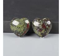 1pc Heart-Shaped Crystal, Home Decoration Aura Gemstone DIY Jewelry Stone (Color : Blood Stone)