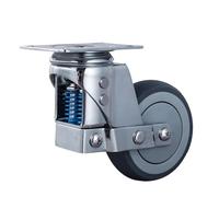 1pc Heavy Duty 3" 4" 5" Dual Springs Caster Castor Rotating Swivel Spring-loaded Shock Absorber Flat Wheel Brake(5 Inches Universal)