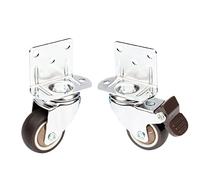 1pc Heavy Duty casters 20kg Mute Swivel Wheels for Moving Furniture Chair Crib Cabinet Workbench Soft Universal Castor(1.25 Inch With Brake)