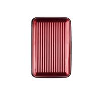 1Pc Hommes Aluminium Porte-Carte bancaire Blocage étui Rigide Portefeuille Solide Carte de crédit Anti-RFID numérisation protéger Porte-Carte (Color : Red)