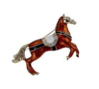 1pc Horse Brooch Pin Vintage Court Enamel Dripping for Women's Men's Fashion Breastpin Jewelry
