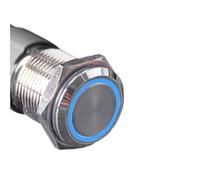 1pc Industrial Switches, 12/16/19/22mm, Metal Waterproof Self Locking, LED Light Car Engine Power Switch Blue Red Green(Red,12MM_-_3-6V)/879(Yellow,19MM-12-24V(12V))