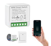 1PC Interrupteur WIFI, Interrupteur Connecté Compatible avec Alexa, Alexa Interrupteure Intelligent avec Tuya Smart Life APP, Montage Encastré Dans le Socle, 2 Voies, Conducteur Neutre Nécessaire