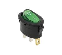 1pc KCD1 25 * 16.5mm Round Rocker Switch 2/3 Pin SPST 6A/250VAC(2D3P-Green-LED)