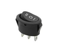 1pc KCD1 25 * 16.5mm Round Rocker Switch 2/3 Pin SPST 6A/250VAC(3D3P-Black)