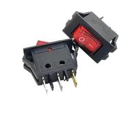 1PC KCD3-B2C 3 pin with red light 32 * 16mm four card boat switch opening 28X13.5MM 16A250V Controls Switches