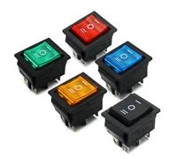 1pc KCD4 1PCS Rocker Switch Power Switch ON-OFF-ON 3-Position 6-Pin Electrical Equipment Lighted Switch 16A 250V AC 20A 125V Red NWPNLXEA(Black KCD4)