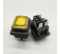 1pc KCD4-203 20A/250VAC 30x22 6pin DPDT ON OFF ON 12V Yellow LED Light Rocker Switch RNUMLIGH