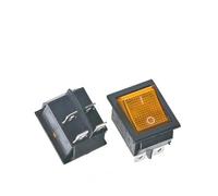 1pc KCD4 Interrupteur à bascule ON-OFF 4 broches / 6 broches avec interrupteur de lampe 10A 250V 31x25mm Interrupteur d'alimentation Équipement électrique(Yellow Light - 4 Pin)