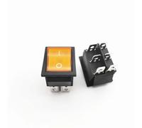 1pc KCD4 Interrupteur à bascule ON-OFF 4 broches / 6 broches avec interrupteur de lampe 10A 250V 31x25mm Interrupteur d'alimentation Équipement électrique(Yellow Light - 6 Pin)