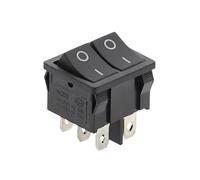 1PC KCD5 21x24mm 21 * 24mm Rocker Switches Kit 4 Pin 6Pin 2/3 Position 6A/12A 250VAC ON-OFF ON-OFF-ON(2D6P-Black Black)