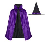 1pc Kids Witch Cape avec chapeau, Double Side Vampire Cloak Unisexe Halloween Cosplay (27, 5, / violet)