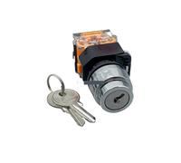 1pc LA38-11Y/2 LA38-20Y/3 22mm Bouton Sélecteur Rotatif Serrure Interrupteur à Clé 2 3 Position 1NO1NC 2NO avec 2 Clés Interrupteur à Bouton-Poussoir à Verrouillage(Three gear,Reset)