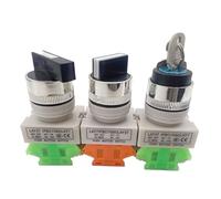 1pc Lay37-11X2/11X3 22MM trou interrupteur à bouton rotatif bouton de sélection de deux et trois vitesses(LAY37 key switch)